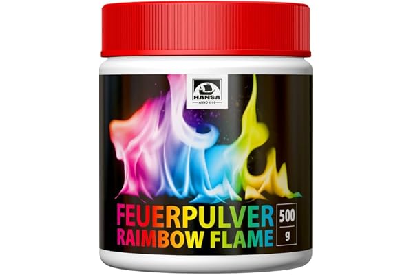 HANSA RAINBOWFLAME Eldfärgat pulver för färgglad eld (500 g.) Torrpulver för flamfärgning