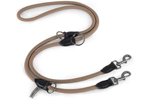 Wolfone Guinzaglio per cani con doppia mano, regolabile, ideale per passeggiate, campeggio, adatto per cani grandi, medi e piccoli, 2,1 m di sabbia