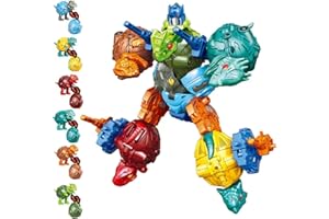 TUNJILOOL Robot transformujący dinozaury, 6 sztuk dinozaurów, przekształcalny robot dinozaurów, przedmioty kolekcjonerskie, dinozaury, zabawki dla chłopców i dzieci, 8296Y, wielokolorowa