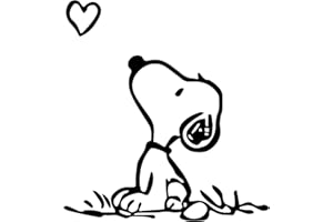 GESAR ART IN PROGRESS Gesar Adhesivo para Coche y Moto - Adhesivo para Dormitorio - Snoopy - Fantasía Divertida - Apto para todos los modelos de Mac - Tamaño 9 x 11 cm (Negro)