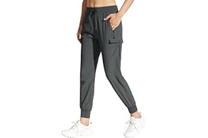 MOCOLY Pantalones Trekking Mujer Pantalón de Senderismo Acampar Pantalon Montaña Cargo Protección UV Exteriores con Bolsillos de Utilidad Cremallera