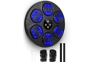 Gxpjycfob Music Boxing Machine, Machine de Boxe Musicale Aadulte avec Gants de Boxe, 7 Modes d'Entraînement, Comptage Intelligent, Soutien Bluetooth, Cible de Boxe Murale pour Adultes et Enfants