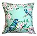 Produktbild Chloe Croft London Blue Tits und Blumen Kissen, Blau/Pink/Grün/Weiß