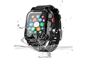 MIZUSUPI Waterproof Case for Apple Watch 38mm 45mm 44mm 42mm 41mm 40mm IP68 Waterproof Case with Strap and Screen Protector for Apple Watch Series 8 7 6 5 4 3 2 SE SE2