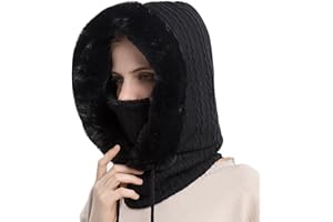 COZYAN Passamontagna Balaclava Sci Donna Cappello Invernale Cappuccio più Caldo cap Outdoor Cappelli Invernali per Le Donna Balaclava Knit Beanie Skull cap con Coulisse Caldo Cappuccio Sciarpa