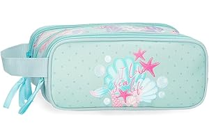 Movom I Love Sea Life estuche escolar, estuche infafntil, fabricado en Poliéster, Triple compartimento para mejorar la organización, Tamaño ideal para llevarlo en la mochila, Con asa lateral.