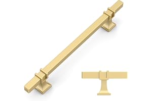 Amerdeco 10 pezzi Maniglie per Mobili da Cucina Distanza fori 160mm Oro Maniglie cucina armadietti in acciaio Lega di zincoper mobili da cucina per mobili UK0003