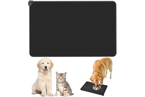 DILIGHTNEWS Napfunterlage Hund Katzen, Futtermatten für Hunde,wasserdichte und rutschfeste Silikon Fressnapf Unterlage, für Futternäpfe Wassernapf, Futtermatte, 48x30cm,Schwarz