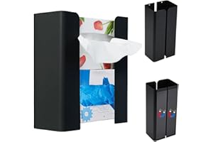 NICEME Porta Fazzoletti, Scatola di Fazzoletti Magnetica, Scatola di Fazzoletti, Distanza Regolabile, Adatto per Casa, Cucina, Frigorifero e Lavatrice, Nero