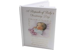 WIDDLE CELEBRATIONS Baby Christening Record Book Keepsake Gift 14cmx10cm - Baby Girl 9969