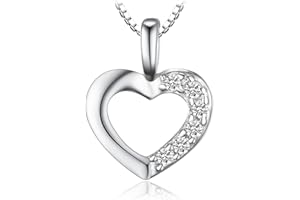 JewelryPalace Love Heart Księżniczka Damska cyrkonia Zaręczynowy Naszyjnik ślubny z łańcuszkiem pudełkowym o długości 43 cm 925 srebro