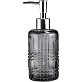 GLASS LIQUID SOAP DISPENSER, STAR PATTERN GRAY 300ML 6.8X17.6CM
