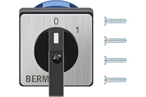 TIHOOK Nockenschalter 2 Position, Drehschalter 690V 25A, Umschalter 2 polig, Universeller Nockenwechselschalter, für Fabriken, Werkstätten, Maschinen, Industriellen Produktionsanlagen