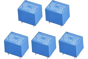 Heschen Relais de carte PC, JQC-3F(T73), DC5V Bobine, SPDT, 7A 240VAC Bornes 5 broches, Lot de 5