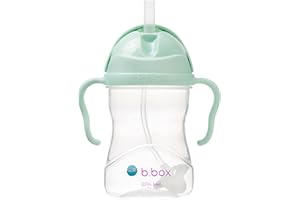 b.box Tazza con Cannuccia | Bicchiere con Cannuccia Bambino | Coperchio Scorrevole, Cannuccia Ponderata, Antigoccia e Ergonomica | Senza BPA, Lavabile in Lavastoviglie | 6+m | 240 ml