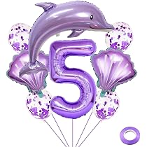 Delfin Geburtstagsballons – Lila, Mit Zahl 8, Für Mädchen-Partys