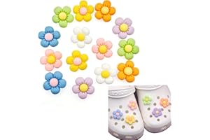 JZK Pack of 14 Flower Shoe Charms for Crocs Clogs for Children, Girls and Women, Cute Widgets for CROCS, Shoe Charms for Clog Shoe Decorations