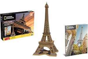 EXPLORA SCIENCES EXPLORA - Tour Eiffel - Puzzles 3D - 540203-80 Pièces - Monument Historique - Niveau 5 - sans Colle Ni Ciseaux - Paris - Jeu de Construction - Licence National Géographic - À Partir de 8 Ans
