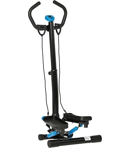 Stepper Step-Twist Everfit Con Manubrio - Attrezzo Fitness Per Gambe E Glutei, Peso Max 100 Kg, Dimensioni 66x48x106-124 Cm