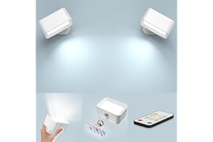 ponoseu Lampada da Parete Senza fili Interno, Batteria Lampada da Muro Interno, Ricaricabili Lampade senza Corrente, LED Applique a Parete Interno Camera da Letto Soggiorno Corridoio