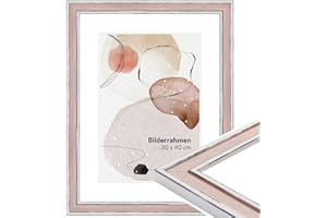 WANDStyle H460 Shabby Chic Photo Frame 20 x 25 cm Pink Wooden Picture Frame Vintage Made in Germany