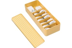 UENNM 7 Grilles Boîte de Rangement Boîte Organisateur pour Câbles Usb, Boîte de Gestion des Câbles Usb Boîte de Rangement Chargeurs de Câbles pour Stockage de Bureau, Bureau Usage À La Maison