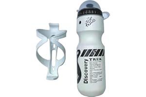 ENJOYAA Botella de Agua para Bicicleta,Jaula para Botella de Agua de Ciclismo,Soporte para Botella de Agua de Bicicleta con Botella de Agua de 750 ml para Bicicletas de Montaña de Carretera (Blanco)