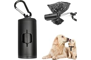 YUCHIYA Aluminium Hundekotbeutel Halter mit Karabiner Metall Pet Abfallbeutel Spender mit Klettverschluss und elastischer Kordel zum Tragen gebrauchter Taschen