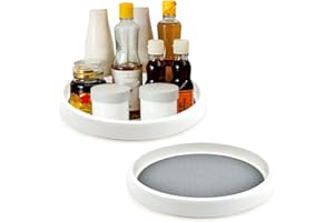ANNTIM 2 Piezas 25 cm Especiero Giratorio Organizador, 360° Bandeja Giratoria Cocina, Organizador Giratorio de Cocina, Lazy Susan Giratorio Plato para Especias, Organizador de Armario Giratorio