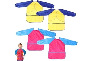 Girihe Painting Apron, Waterproof Painting Apron Toddler 2-4 Childrens Aprons for Paintingg Kids Aprons Age 2 for Paintting Cooking Eating Arts & Crafts