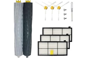 KENSHIRE Kit de 13 pièces de rechange série 800 900 compatible avec iRobot Roomba 980 960 896 895 886 880 871 866 865 860 850 805 800 Series Brosse latérale en caoutchouc