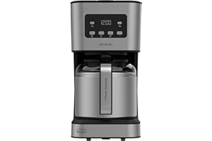 Cecotec cafetières filtre Coffee 66 Drop & Thermo Time. Cafetière de goutte à goutte avec capacité allant jusqu'à 10 tasses en acier inoxydable.