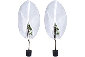 olyee Plant Fleece Frost Protection, Outdoor Plant Covers for Winter, Plant Fleece Jackets Garden Fleece Bags Protect Plants from Frost for Olive Tree (2 Pack, 80x100cm), PLT-001