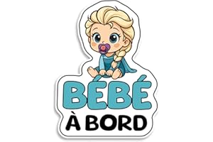 BRATIKI Bebe a bord voiture, Bébé Princesse à Bord, Sticker bebe a bord Résistants aux UV et Waterproof, Autocollant Facile à Appliquer, Autocollant pour Voiture