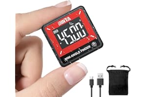 BINTA Medidor digital de Ángulos, Inclinómetro Transportador con Base Magnética Retroiluminación IP54 Recargable, Nivel de Burbuja Digital Magnético para Carpintería y Uniones de Mesa