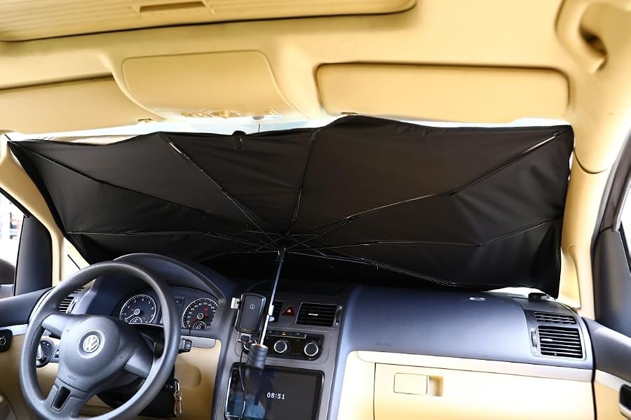 Parasole Auto Interno, Ombrello Parasole per Auto SUV Camion, Disegno Brevettato (125X65cm Per Auto Piccolo)