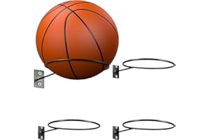 JINYUNMIN Ballhalterung Wand，Ball Rack für Basketball Mit Schrauben Sport Ball Halterung Wand，4 Stücke Wandhalterung Ball Rack für Basketball Rugby Volleyball Fußball's Display-Schwarz Wandhalterung Ballhalter