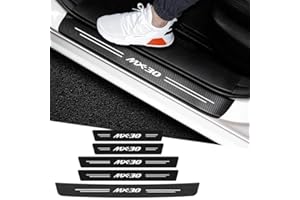 MNBHJGR 5pcs Car Door Sill Protector, for Mazda MX30 Car Threshold Scuff Plate Carbon Fiber Stickers Styling Accessories