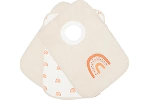 Kindsgard Schlupflätzchen 3er-Pack „happaklat“ – weich & saugfähig – 75% Bio-Baumwolle – 24x20 cm – einfach über den Kopf ziehen – Baby Lätzchen Set für Jungen & Mädchen