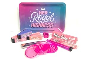 WISE SKIES Her Royal Highness Rolling Tray Pink Rolling Tray Rolling Paper Holder Pink Rolling Papers