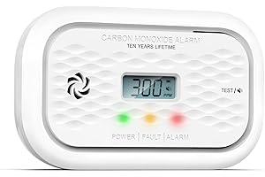 Andyssey ZA326 H01 Kohlenmonoxid Melder 10 Jahre Batterie, Tragbarer CO Detektor mit LCD Display, Zertifiziert EN 50291, 85 dB Alarmlautstärke, 1 Stück