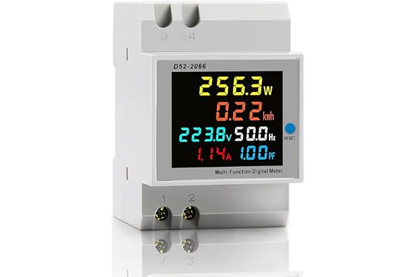 Spänningsmätare,Elektrisk energimätare AC40-300V 100A Multifunktion 6-i-1 Mätare Digital Amperometer Spänningsmätare Multifunktionell DIN-skena Enfasräknare 230V