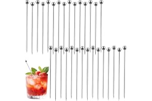 30 stycken cocktailspett i rostfritt stål, återanvändbara cocktailplock