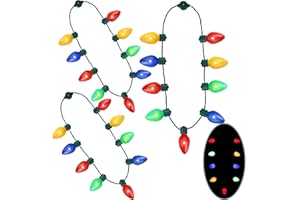Dilabnda LED Leuchtende Blinkende Halsketten mit Glühbirnen - Party-Accessoires für Weihnachten Geburtstag Hochzeit Karneval Rave für Kinder Erwachsene​