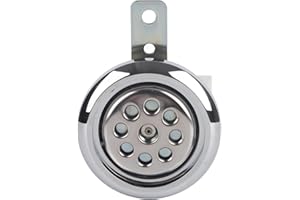 AYNEFY Motorcycle Horn, 12V 85mm Universial Motorcycle Horn Motor Accesories, Waterproof 105dB Loud Powersports Horns, W/Honeycomb Chrome Cover for Motorcycle