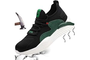 Mitudidi Sicherheitsschuhe Arbeitsschuhe Herren Damen Leicht Stahlkappenschuhe Atmungsaktiv rutschfest Sportlich Schutzschuhe 36-46 EU