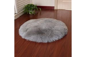 HEQUN Faux Pelliccia di Agnello di Pecora Tappeto, Pelliccia Sintetica Decorativa Soffice Pelliccia di Agnello Imitazione Tappeto Longhair Effetto Pelliccia Divano Letto(45 X 45 CM, Grigio)