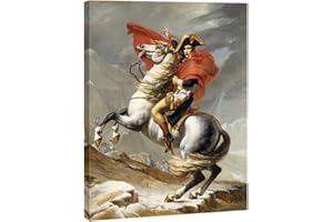 Wieco Art Napoleone Attraversando le Alpi di JacquesLouis David Riproduzione di dipinti ad olio Astratto Stampe HD Decorazione da parete Opera d'arte classica per la casa e l'ufficio Decorazione