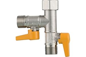 CIENCIA Vanne 3 Voie Raccord T 1/2 Douchette et Douche de Tête Bras de Douche Inverseur 3 Voies en Laiton Adaptateur Robinet Éteindre, DSF009