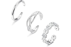 Diamday 3 Stücke 925 Sterling Silber Zehenringe für Damen Einstellbar Offener Zehenringe Set Hypoallergen Knöchel Ringe Toe Ring Keltischer Knoten Zehenring Mode Band Ring Sommer Strand Fußschmuck